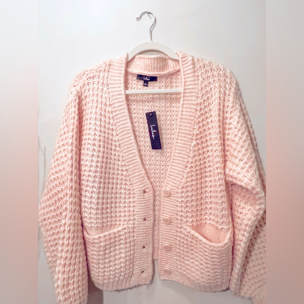 Lulus A Touch Of Cozy Blush Pink
Balloon Sleeve Button-Up
Cardigan